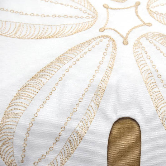 Sand Dollar Shaped Beige Indoor/Outdoor Pillow