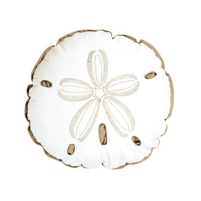 Sand Dollar Shaped Beige Indoor/Outdoor Pillow