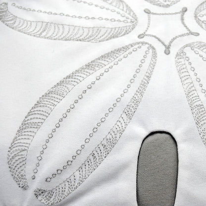 Sand Dollar Shaped Gray Indoor/Outdoor Throw Pillow