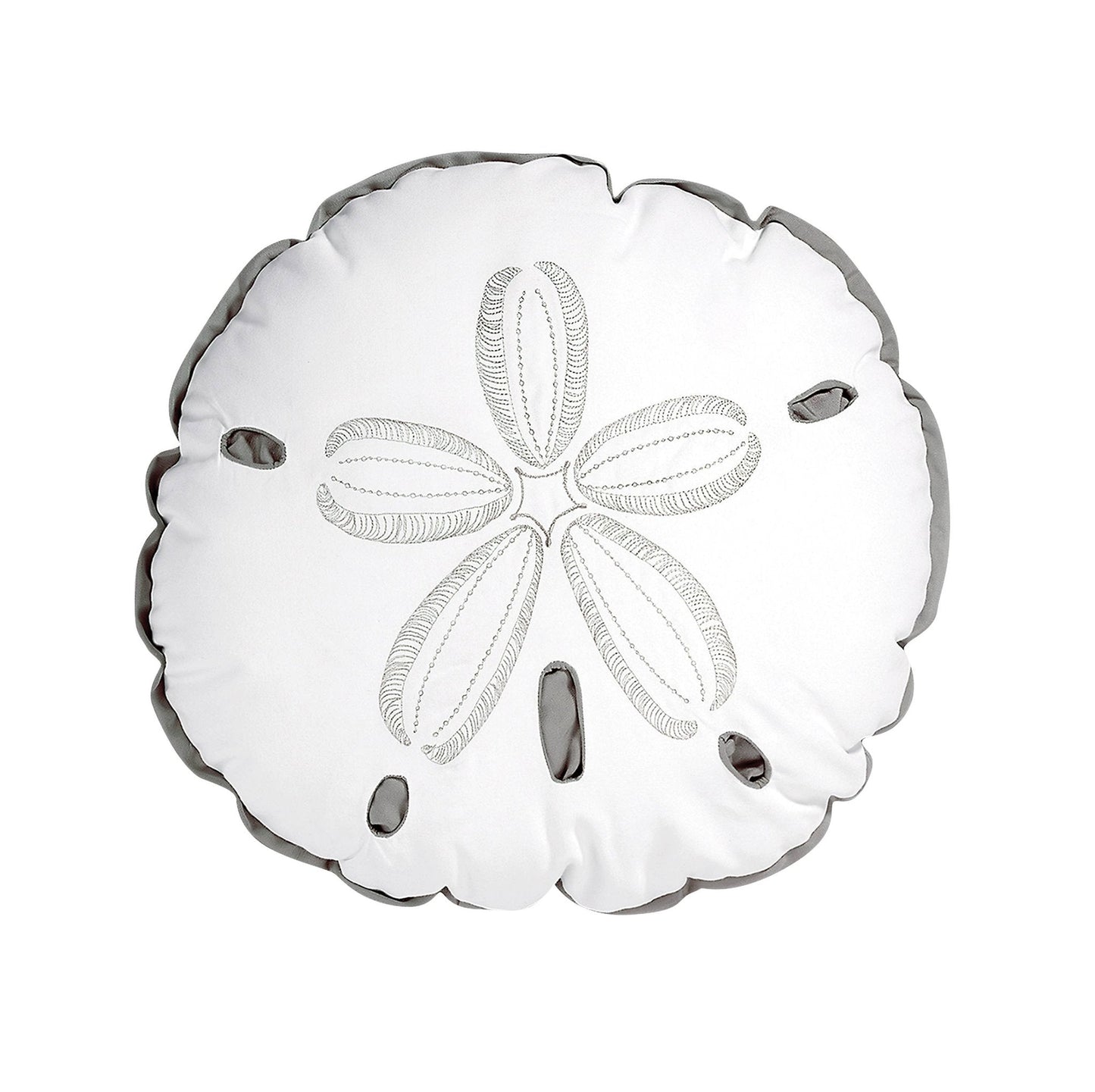Sand Dollar Shaped Gray Indoor/Outdoor Throw Pillow