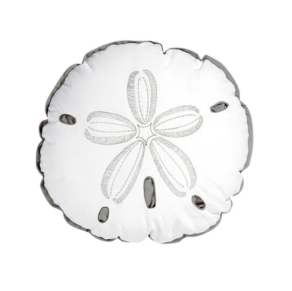 Sand Dollar Shaped Gray Indoor/Outdoor Throw Pillow