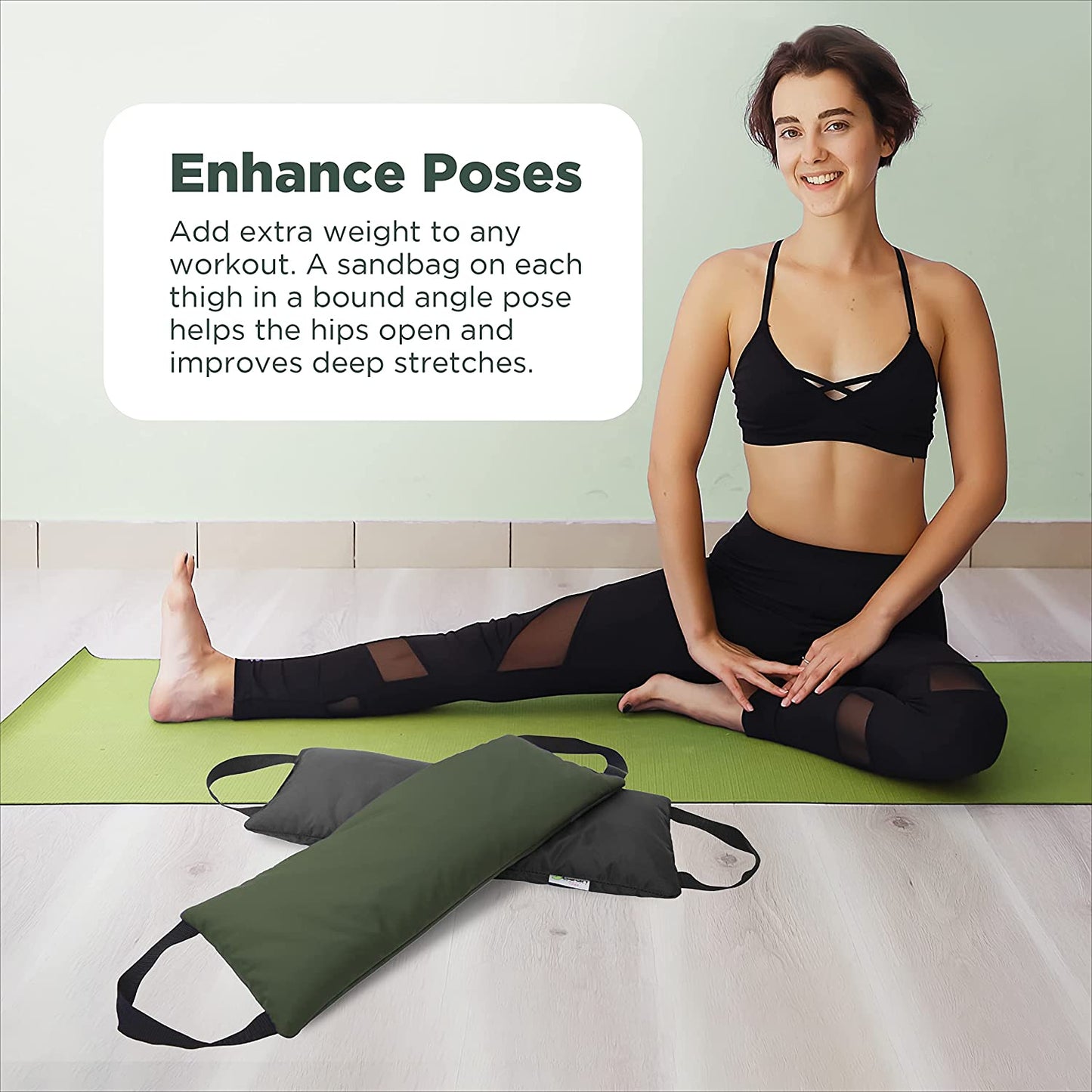 Yoga Sandbag 10 lb ( SAND FILLED ) dust free sand bag, yoga, photography, pilates - Made in USA