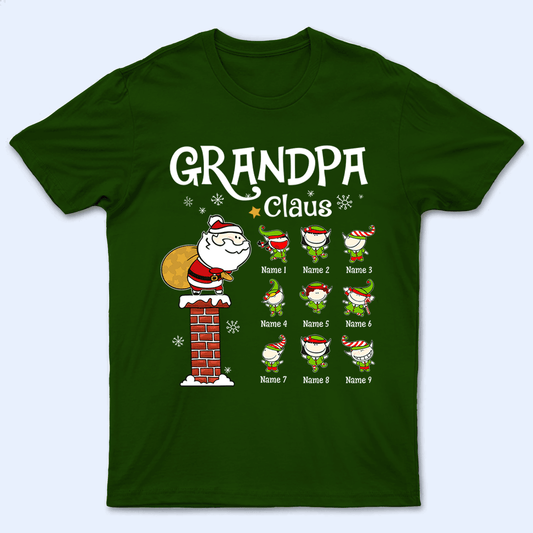 Santa Claus Little Elves- Personalized Custom T Shirt - Birthday, Loving, Funny Gift for Grandma/Nana/Mimi, Mom, Wife, Grandparent