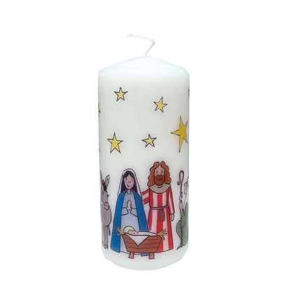 Christmas Nativity Pillar Candle