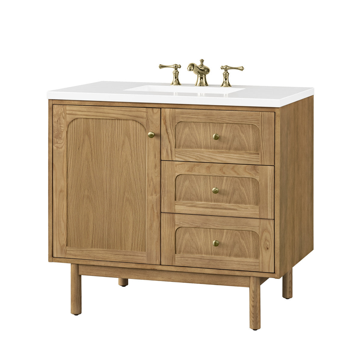 Laurent 36" Single Vanity Cabinet, Light Natural Oak