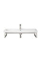 Two Boston 15.25" Wall Brackets, Brushed Nickel w/ 39.5" White Glossy Composite Stone Top