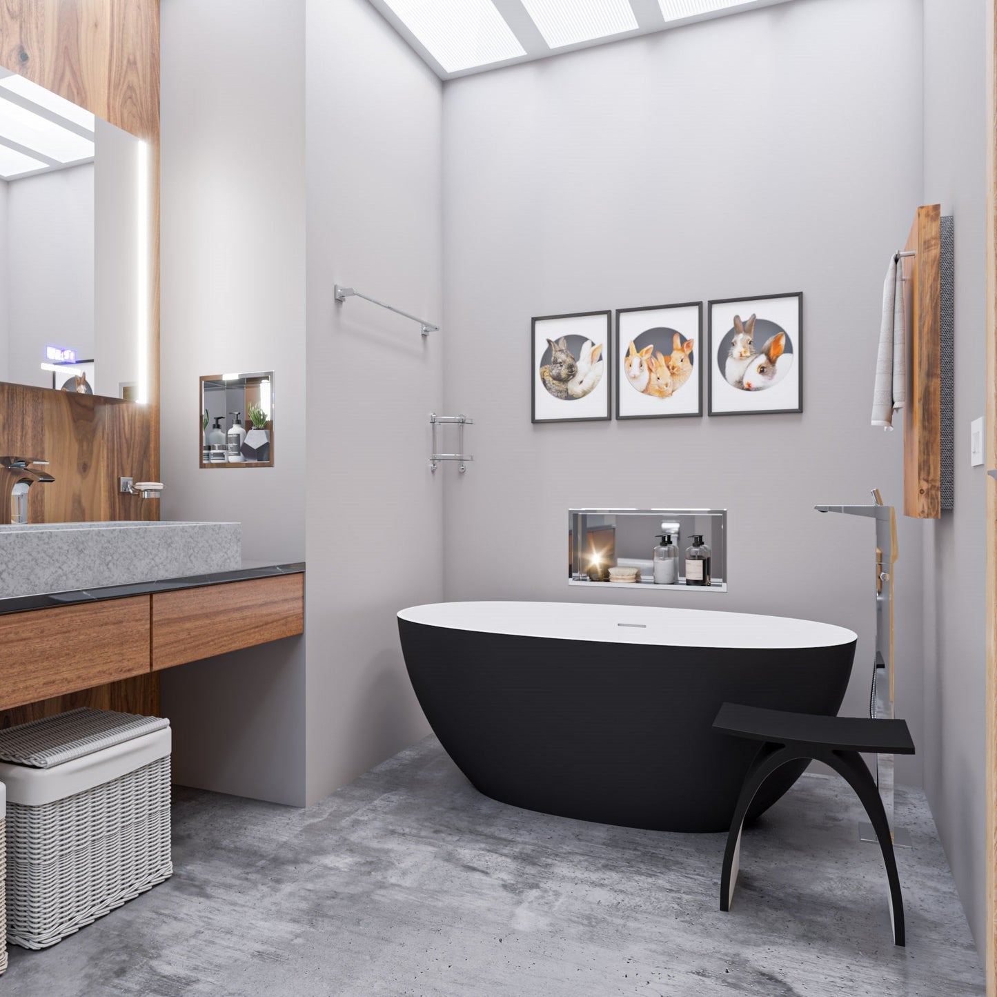 ALFI brand ABN1616 16 x 16  Square Single Shelf Bath Shower Niche