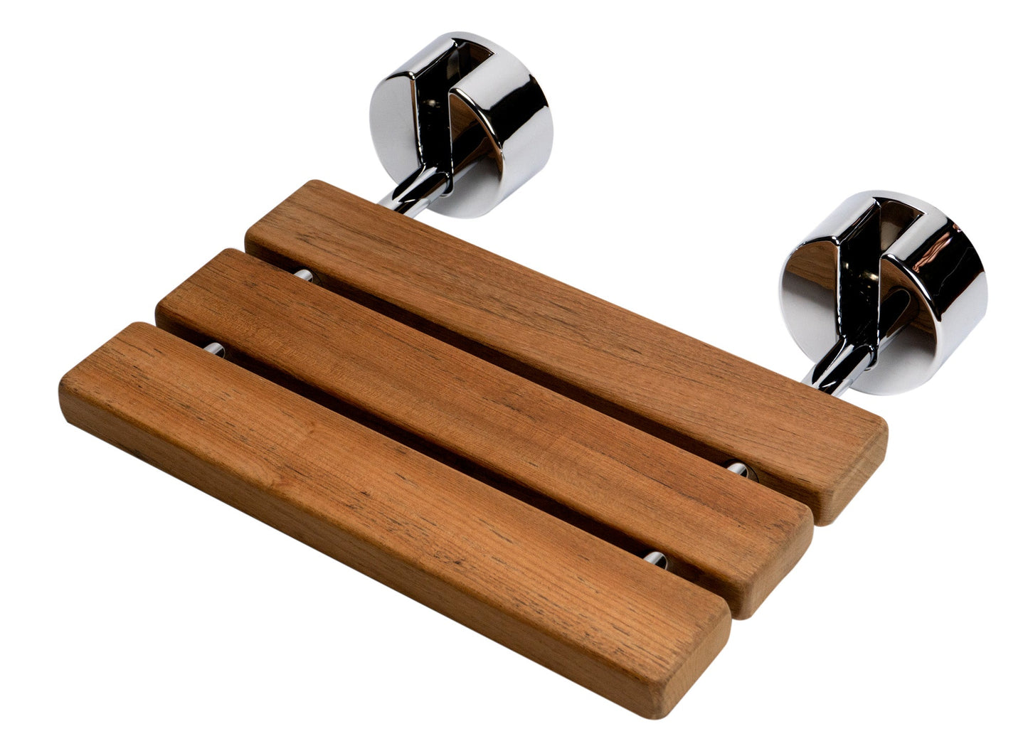 ALFI brand ABS16R 16" Wide Foldable Teak Shower Seat with Round Hardware