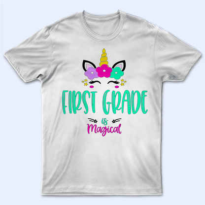 School Is Magical - Personalized Custom T Shirt - Birthday, Loving, Funny Gift for Teacher, Kindergarten, Preschool, Pre K, Paraprofessional