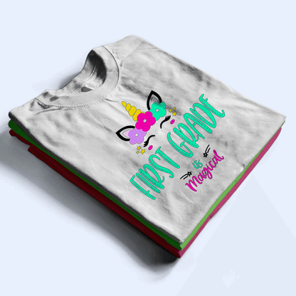 School Is Magical - Personalized Custom T Shirt - Birthday, Loving, Funny Gift for Teacher, Kindergarten, Preschool, Pre K, Paraprofessional