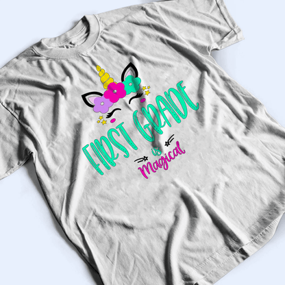 School Is Magical - Personalized Custom T Shirt - Birthday, Loving, Funny Gift for Teacher, Kindergarten, Preschool, Pre K, Paraprofessional