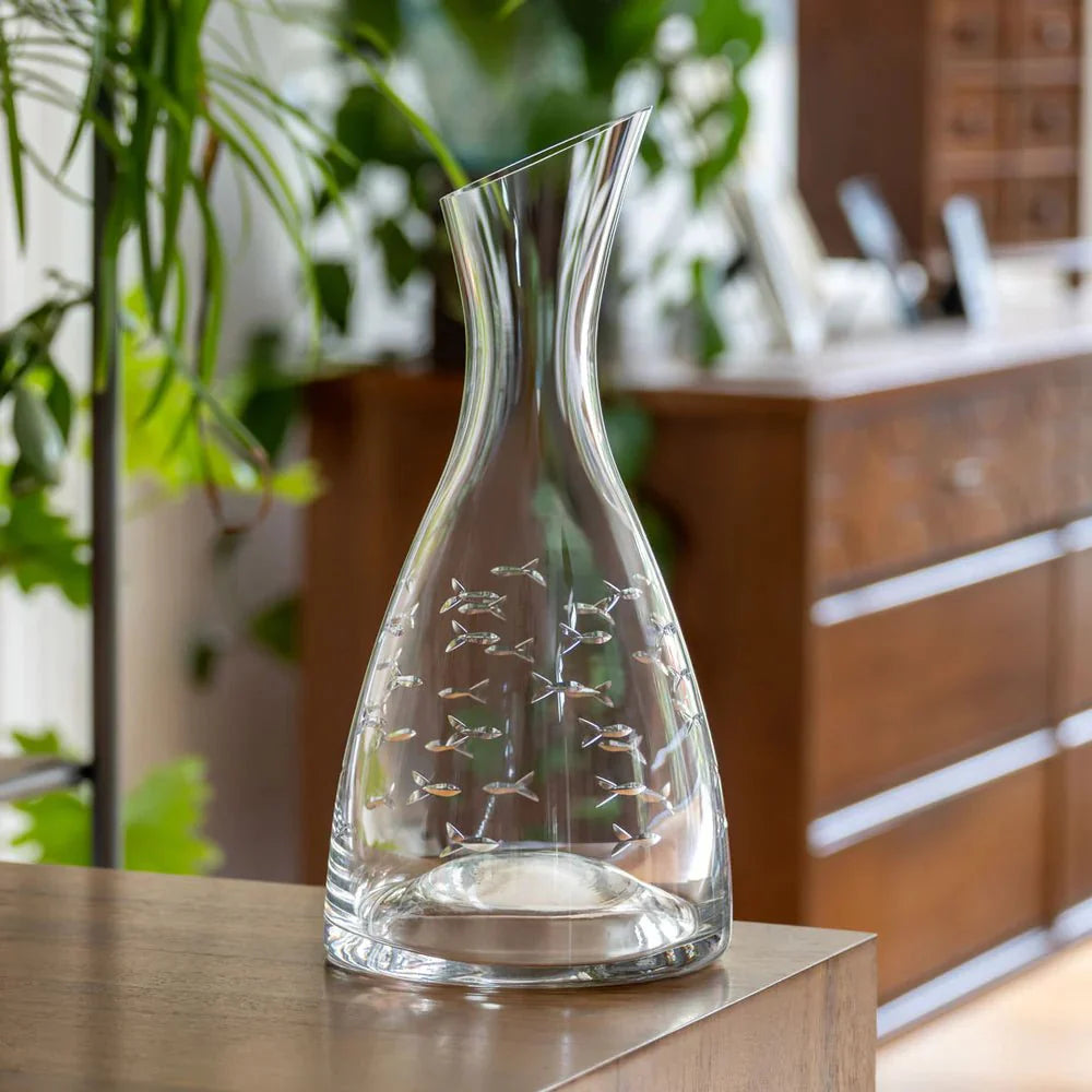 School of Fish Etched Glassware