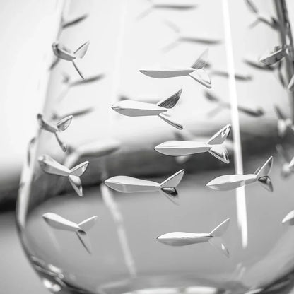 School of Fish Etched Glassware