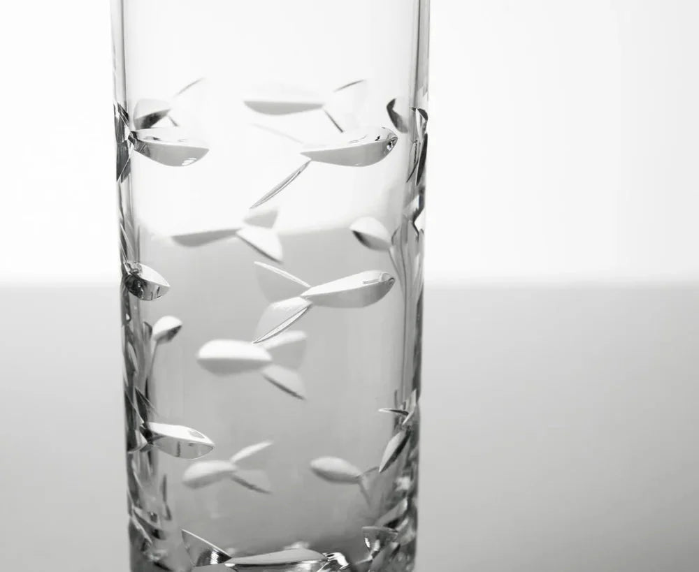 School of Fish Etched Glassware