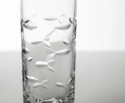 School of Fish Etched Glassware