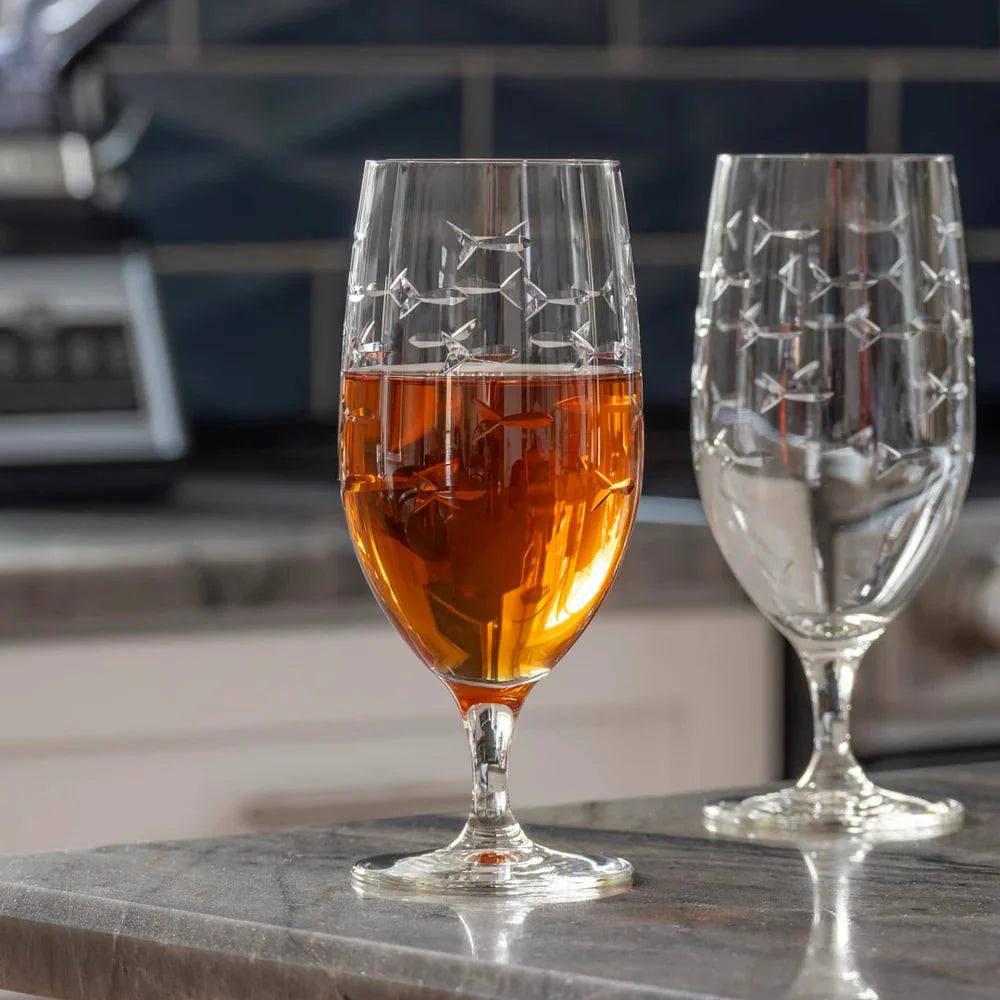 School of Fish Etched Glassware