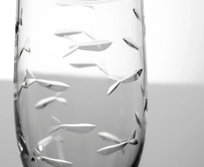 School of Fish Etched Glassware