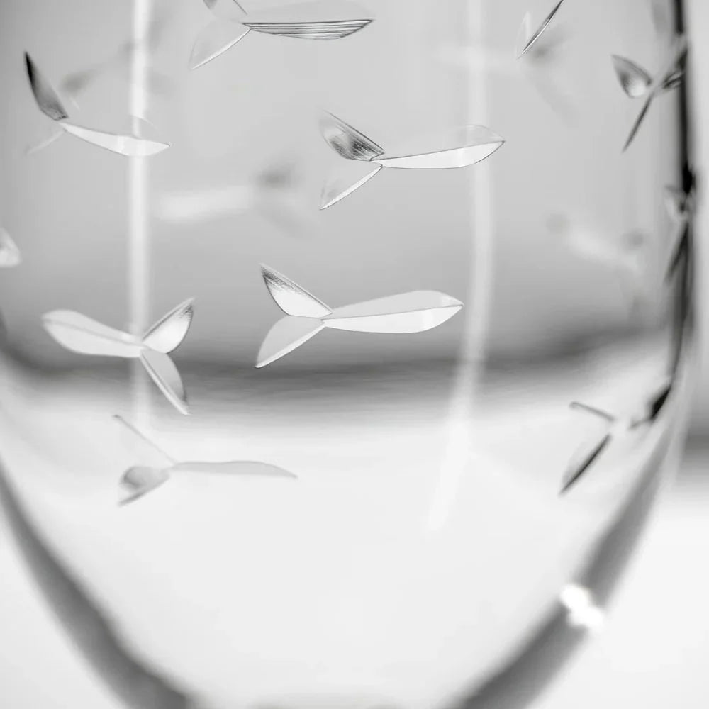 School of Fish Etched Glassware