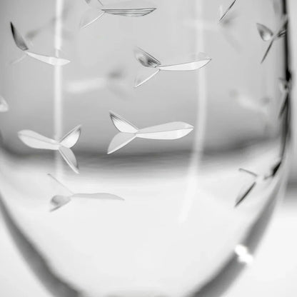 School of Fish Etched Glassware
