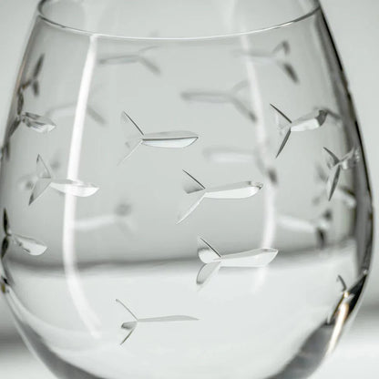 School of Fish Etched Glassware