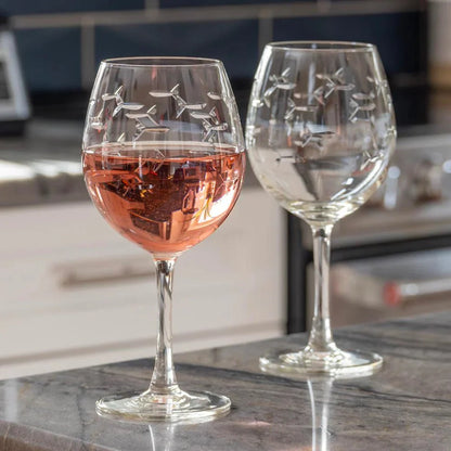 School of Fish Etched Glassware