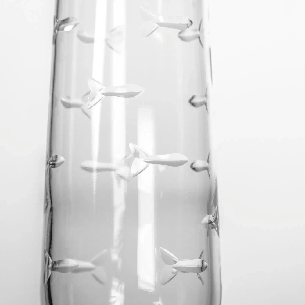 School of Fish Etched Glassware