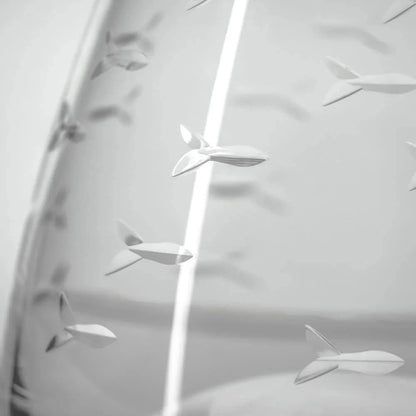 School of Fish Etched Glassware