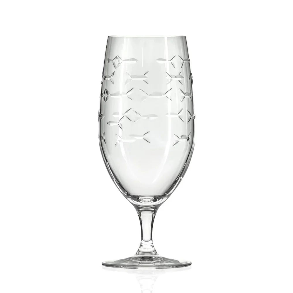School of Fish Etched Glassware
