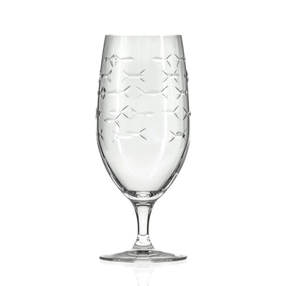 School of Fish Etched Glassware