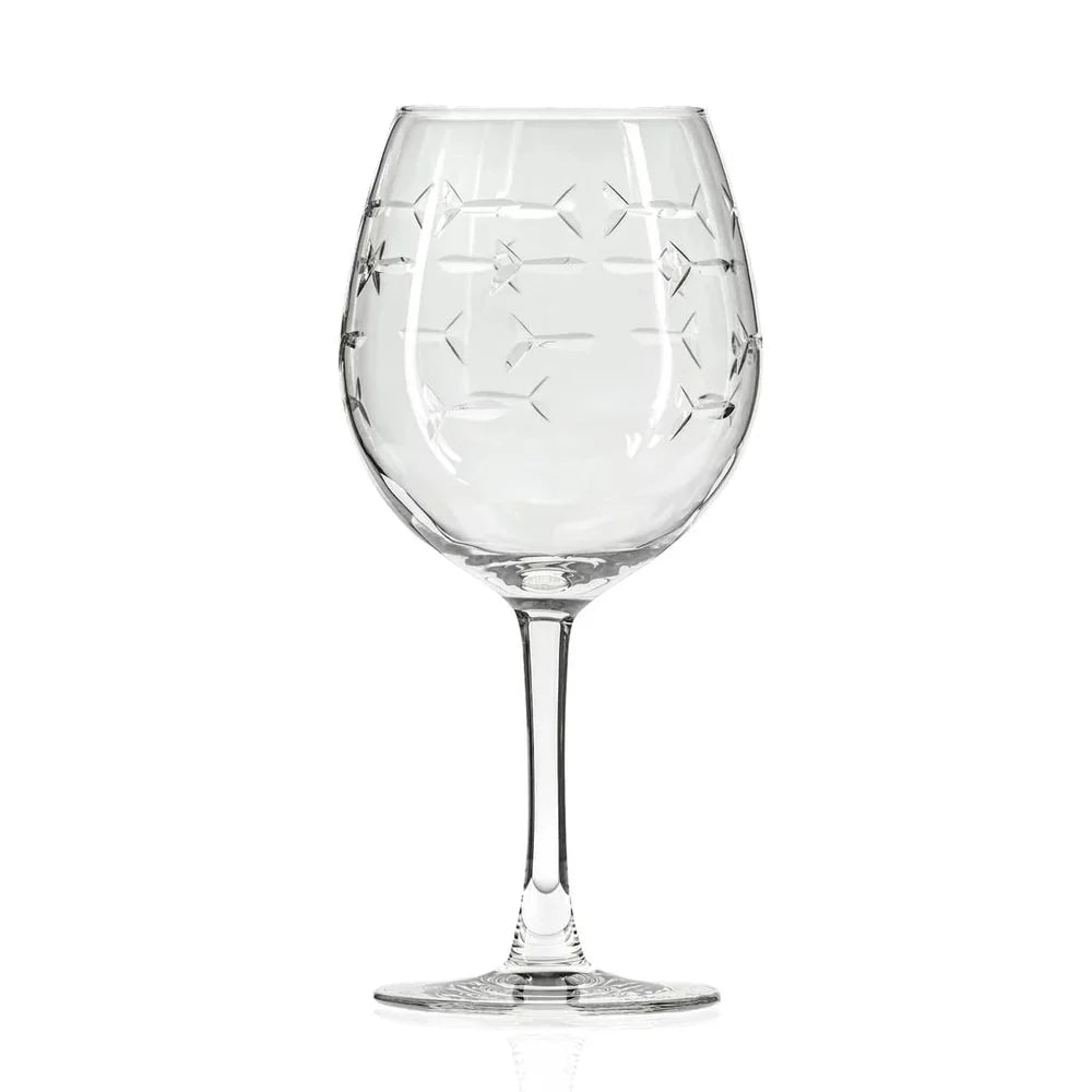 School of Fish Etched Glassware