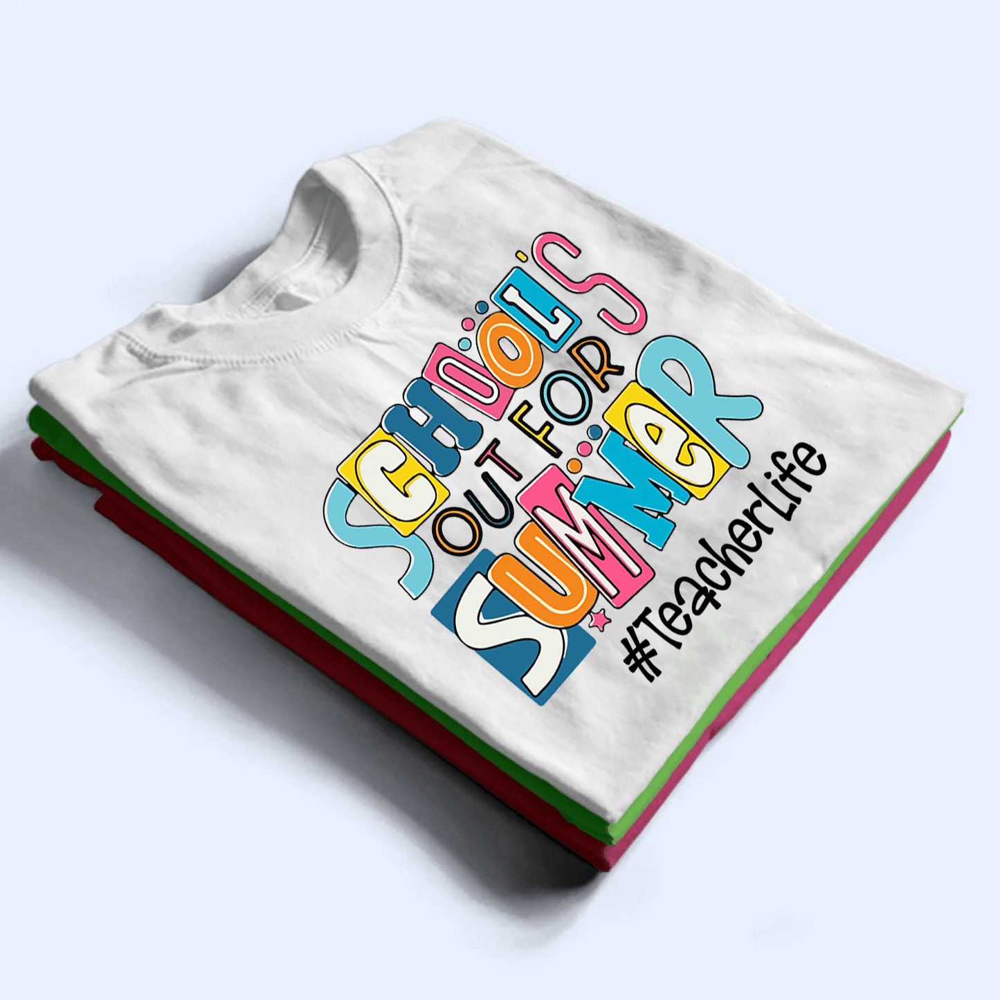 School Out For Summer- Personalized Custom T Shirt - Birthday, Loving, Funny Gift for Teacher, Kindergarten, Preschool, Pre K, Paraprofessional