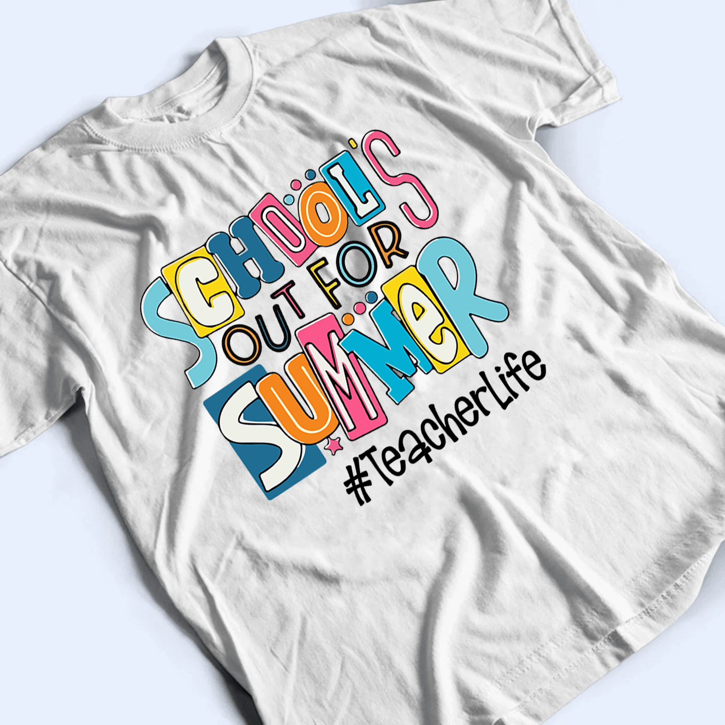 School Out For Summer- Personalized Custom T Shirt - Birthday, Loving, Funny Gift for Teacher, Kindergarten, Preschool, Pre K, Paraprofessional