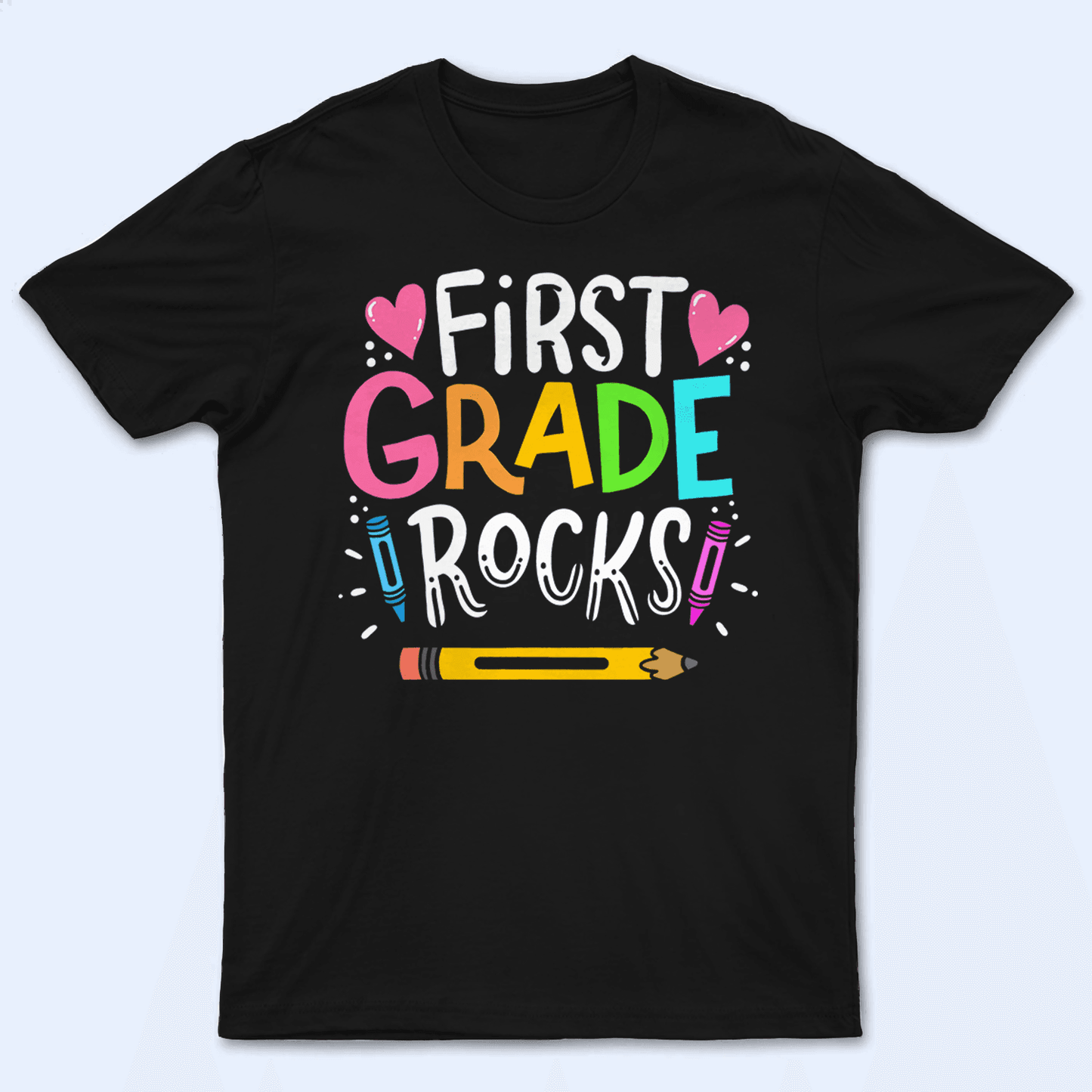 School Rocks! - Cute Personalized Custom T Shirt - Birthday, Loving, Funny Gift for Teacher, Kindergarten, Preschool, Pre K, Paraprofessional