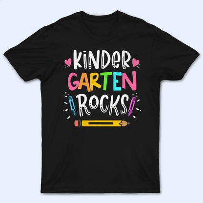 School Rocks! - Cute Personalized Custom T Shirt - Birthday, Loving, Funny Gift for Teacher, Kindergarten, Preschool, Pre K, Paraprofessional