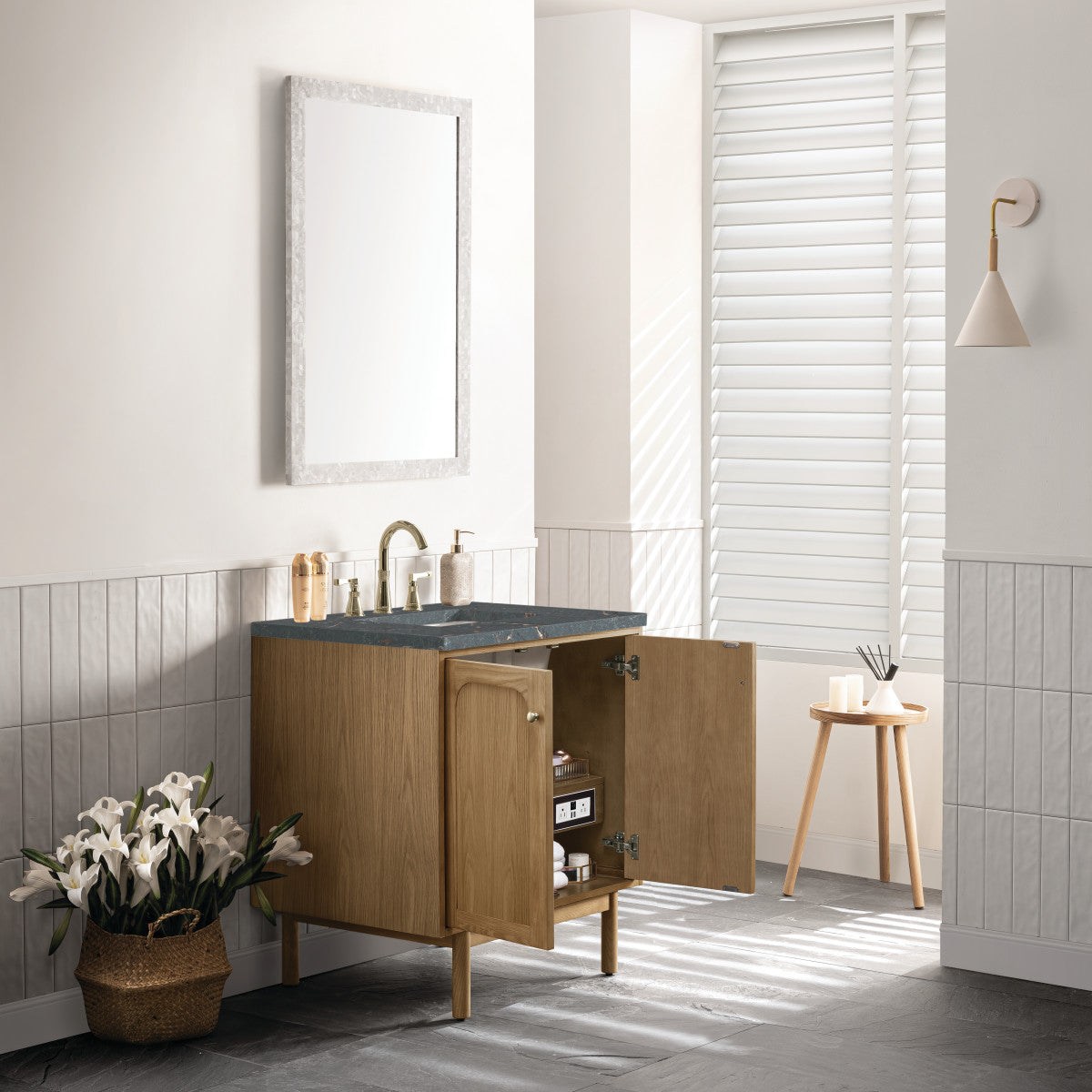 Laurent 30" Single Vanity Cabinet, Light Natural Oak
