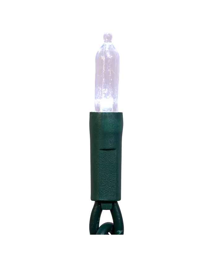 50-Light Cool White Nostalgic LED Green Wire Light Set