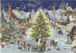 Miniature Nostalgic Advent Calendar Card - Christmas Village