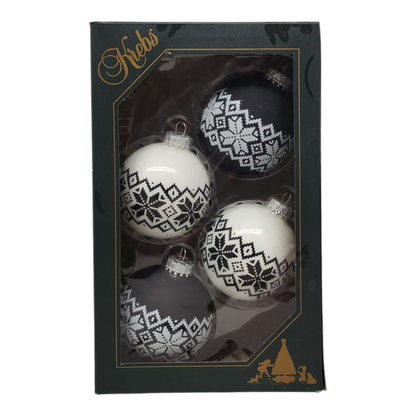 Krebs Value Glass Ornament 4 pack - Nordic Snowflakes
