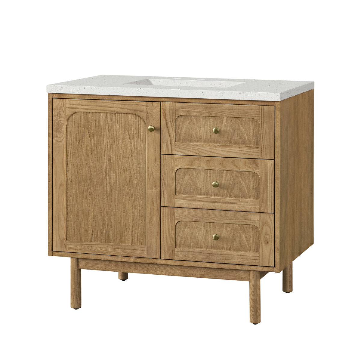 Laurent 36" Single Vanity Cabinet, Light Natural Oak