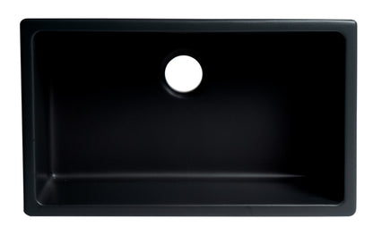 ALFI brand AB3018UD 30" x 18" Fireclay Undermount / Drop In Fireclay Kitchen Sink