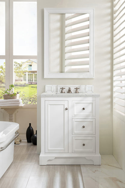 De Soto 30" Single Vanity Cabinet, Bright White