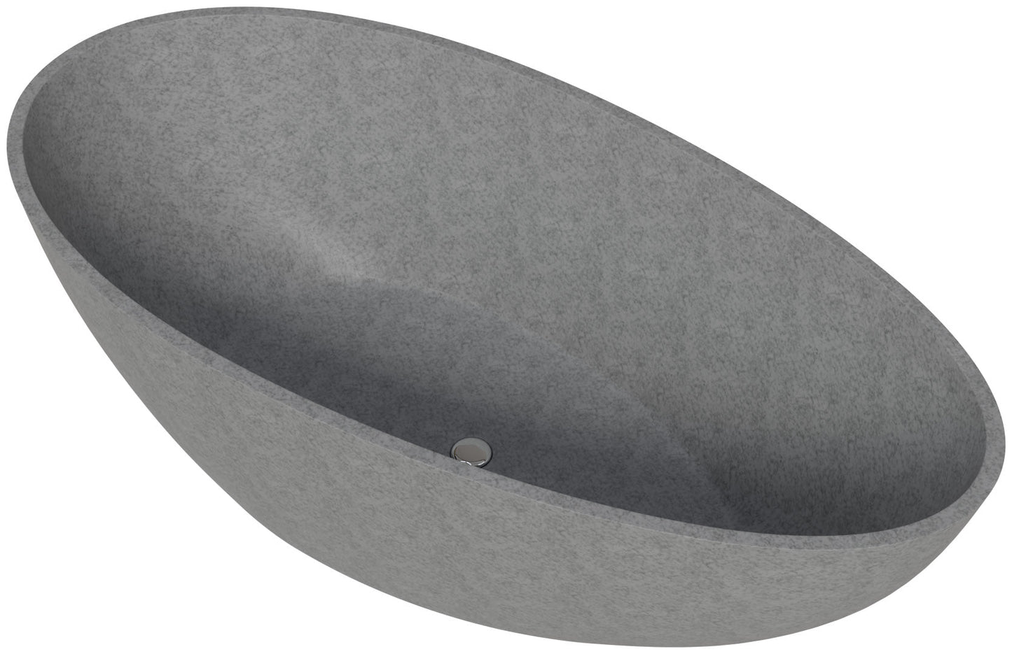 ALFI brand  ABCO72TUB 72" Solid Concrete Tear Drop Freestanding Bathtub