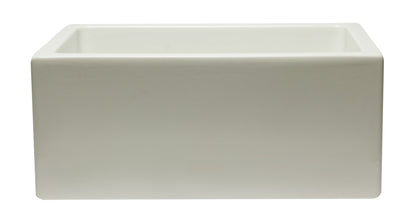 ALFI brand AB2418HS AB2418HS-B 24 inch Biscuit Reversible Smooth / Fluted Single Bowl Fireclay Farm Sink