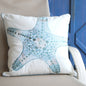Sea Glass Embroidered Starfish Indoor/Outdoor Pillow