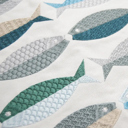 Sea Glass Fish Pattern Indoor/Outdoor Pillow