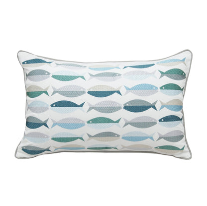 Sea Glass Fish Pattern Indoor/Outdoor Pillow