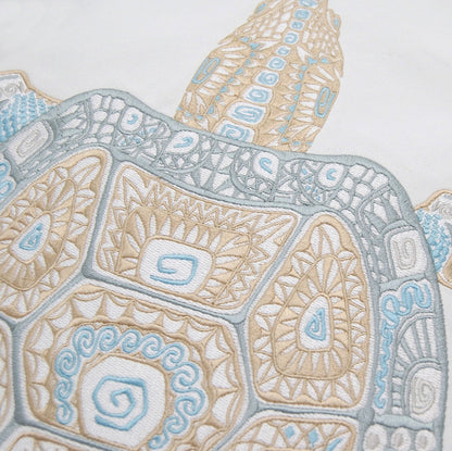 Sea Glass Tribal Turtle Indoor/Outdoor Throw Pillow