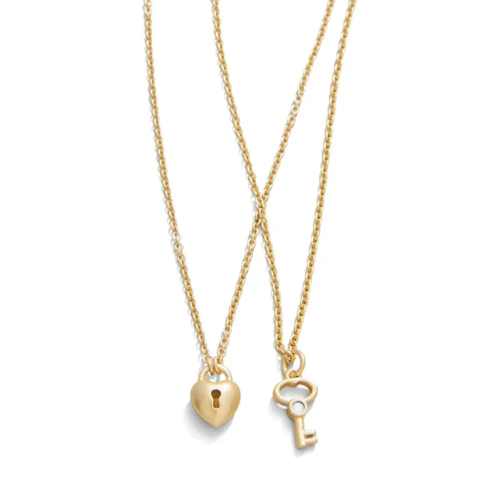 Sea La Vie Necklace 18" - Best Friends Heart & Key (2-Piece Set)