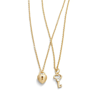 Sea La Vie Necklace 18" - Best Friends Heart & Key (2-Piece Set)