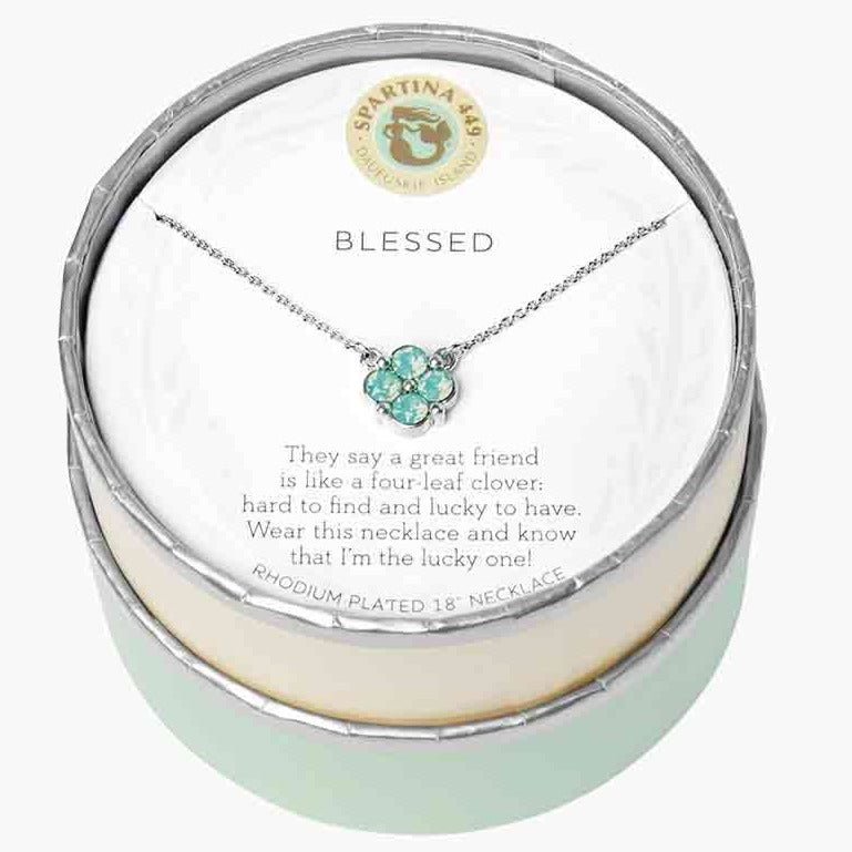Sea La Vie Necklace 18" Blessed/Sea Foam Clover